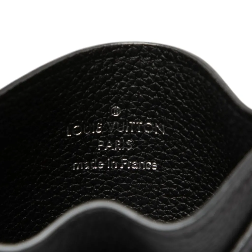 Louis Vuitton Calfskin Lockme Card Holder Black Leather Very good - Box View