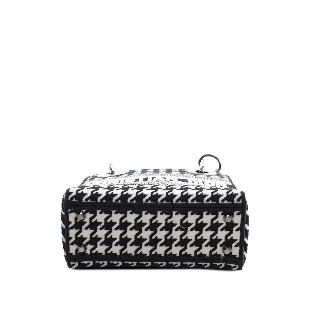 Dior Mini Embroidered Canvas Houndstooth Lady D Lite White Canvas Very good - Inside View