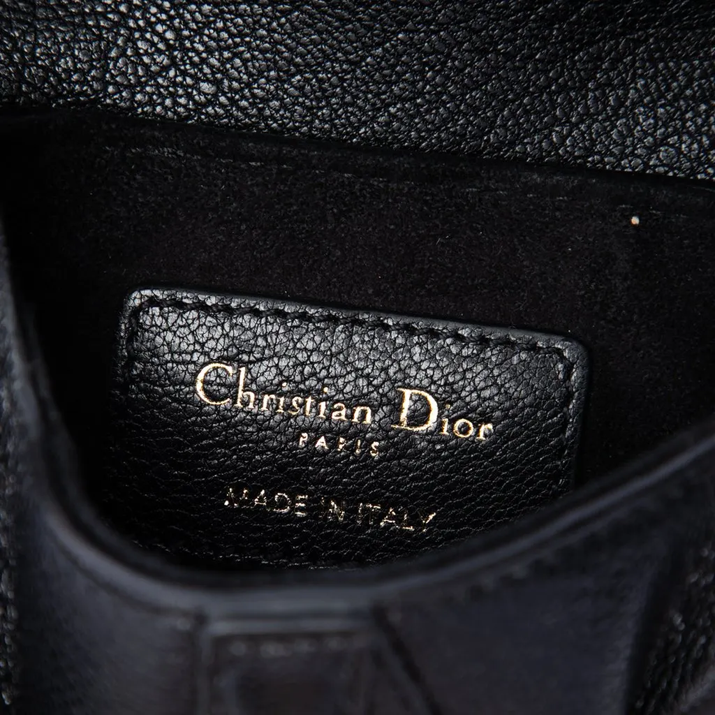 Dior Micro Goatskin Saddle Black Leather Very good - Box View