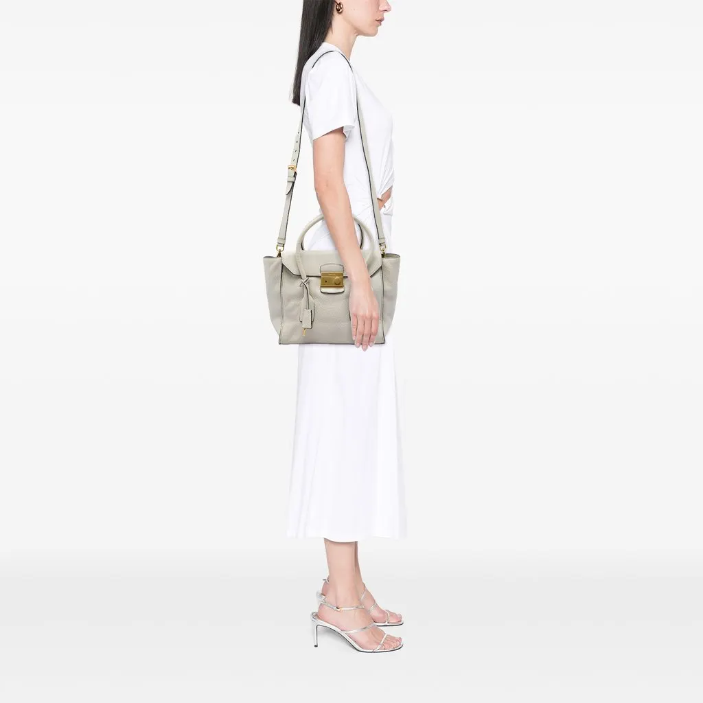 Prada Vitello Daino Sound Lock Satchel White Leather Good - Box View