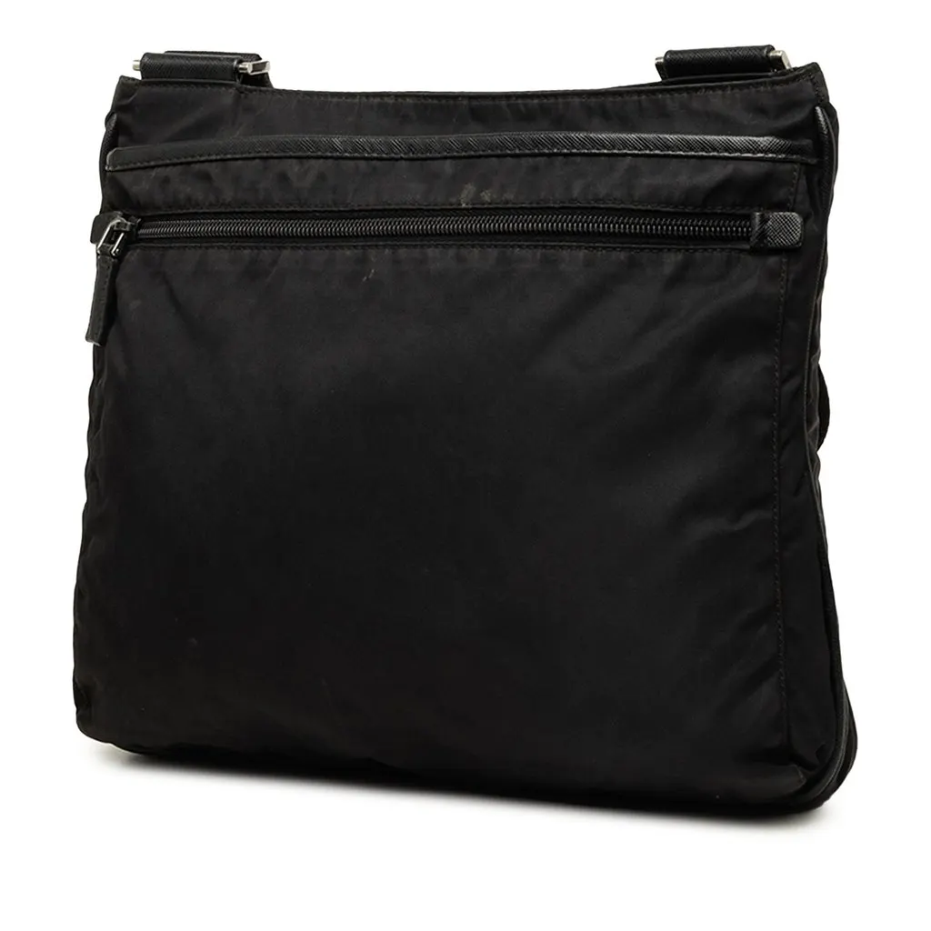 Prada Tessuto Zip Top Crossbody Black Polyamide Very good - Back View
