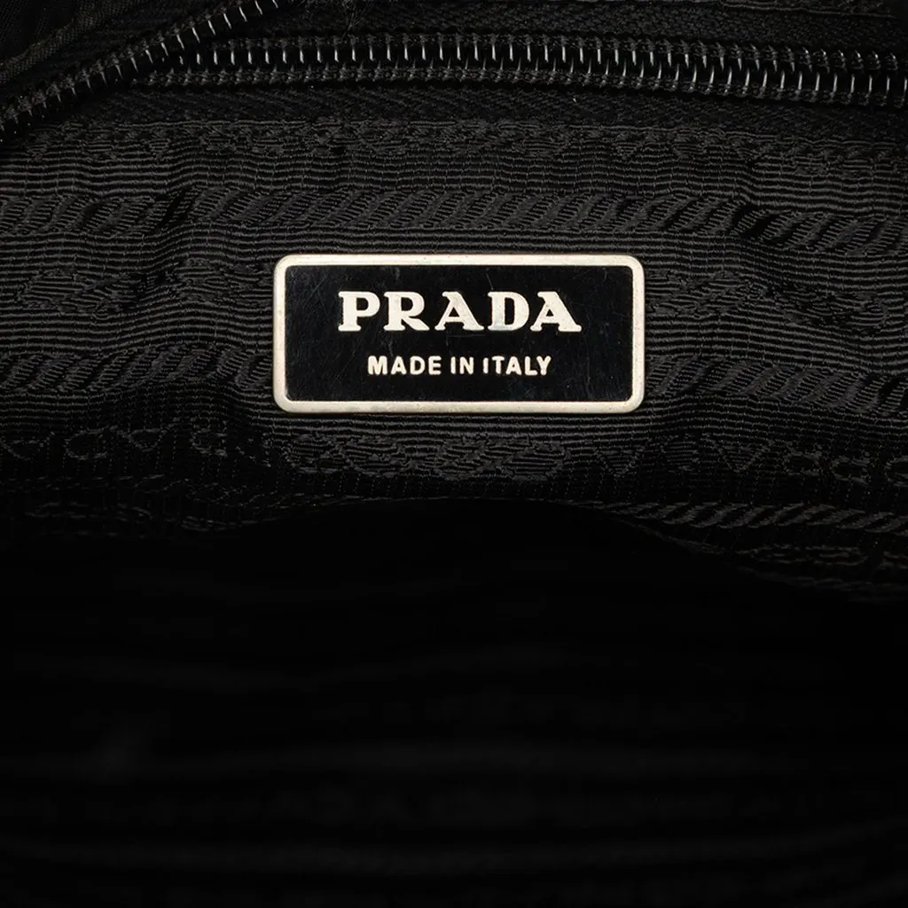 Prada Tessuto Zip Top Crossbody Black Polyamide Very good - Box View