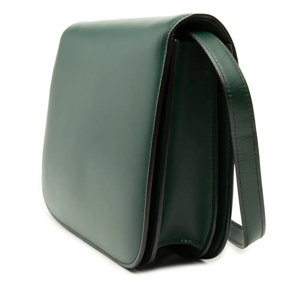 Celine Medium Calfskin Classic Box Green Leather Very good - Back View