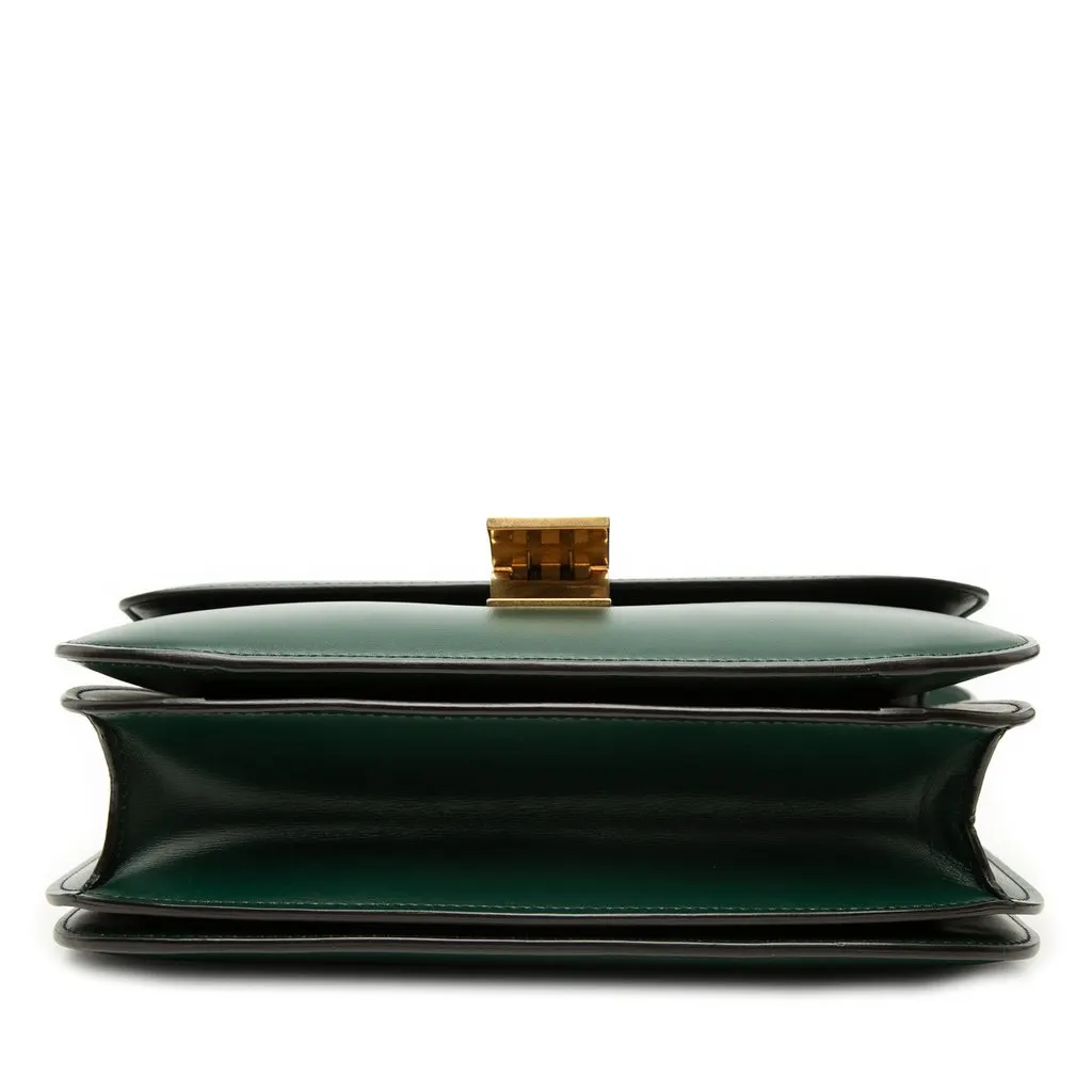 Celine Medium Calfskin Classic Box Green Leather Very good - Inside View