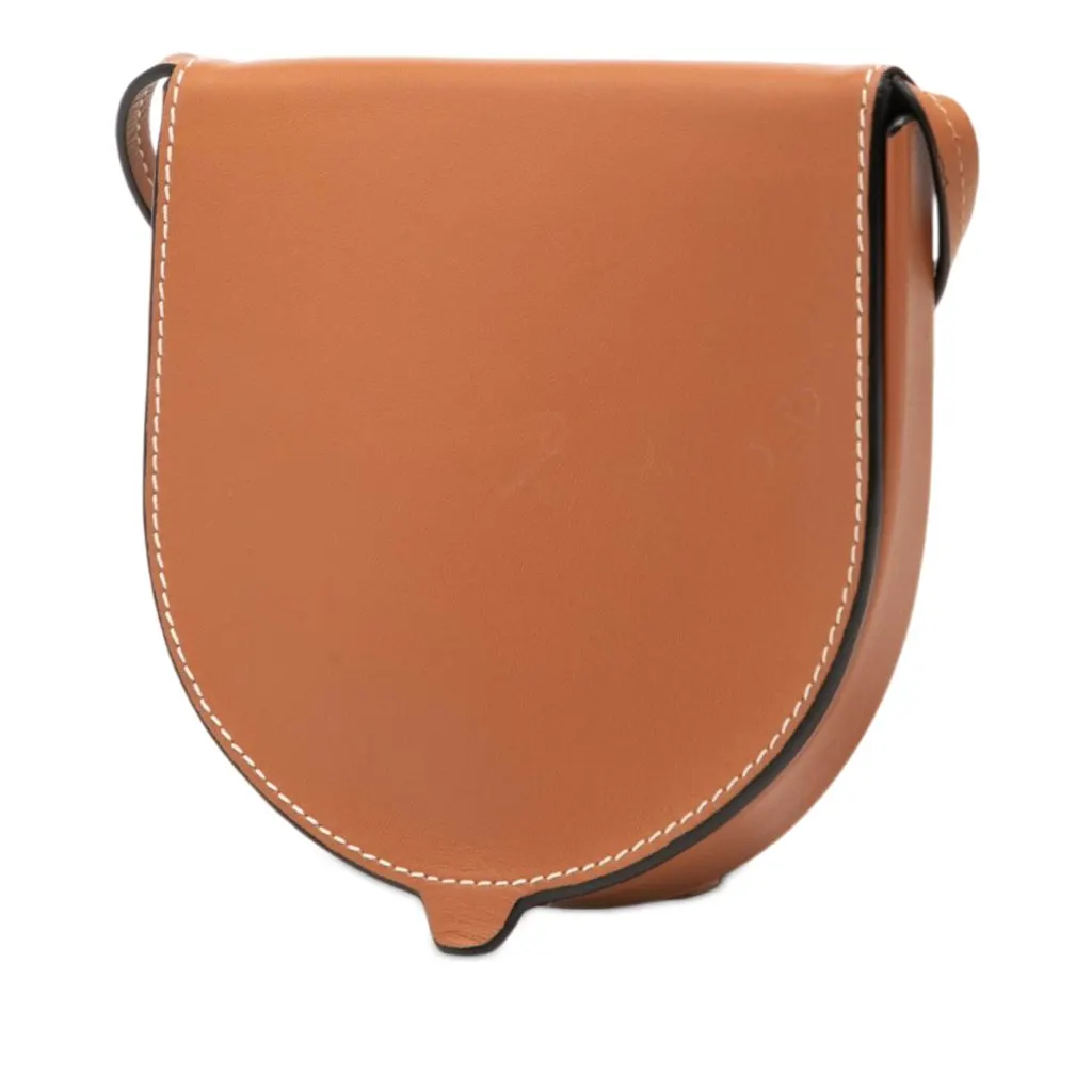 LOEWE Mini Soft Calfskin Heel Pouch Brown Leather Very good - Back View