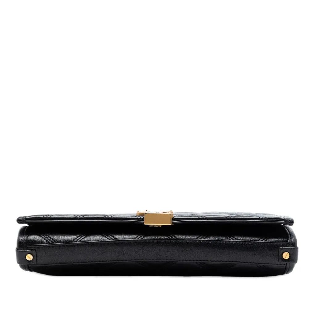 Saint Laurent Quilted Diamond Lambskin Becky Wallet on Chain Black Leather Very good - Inside View