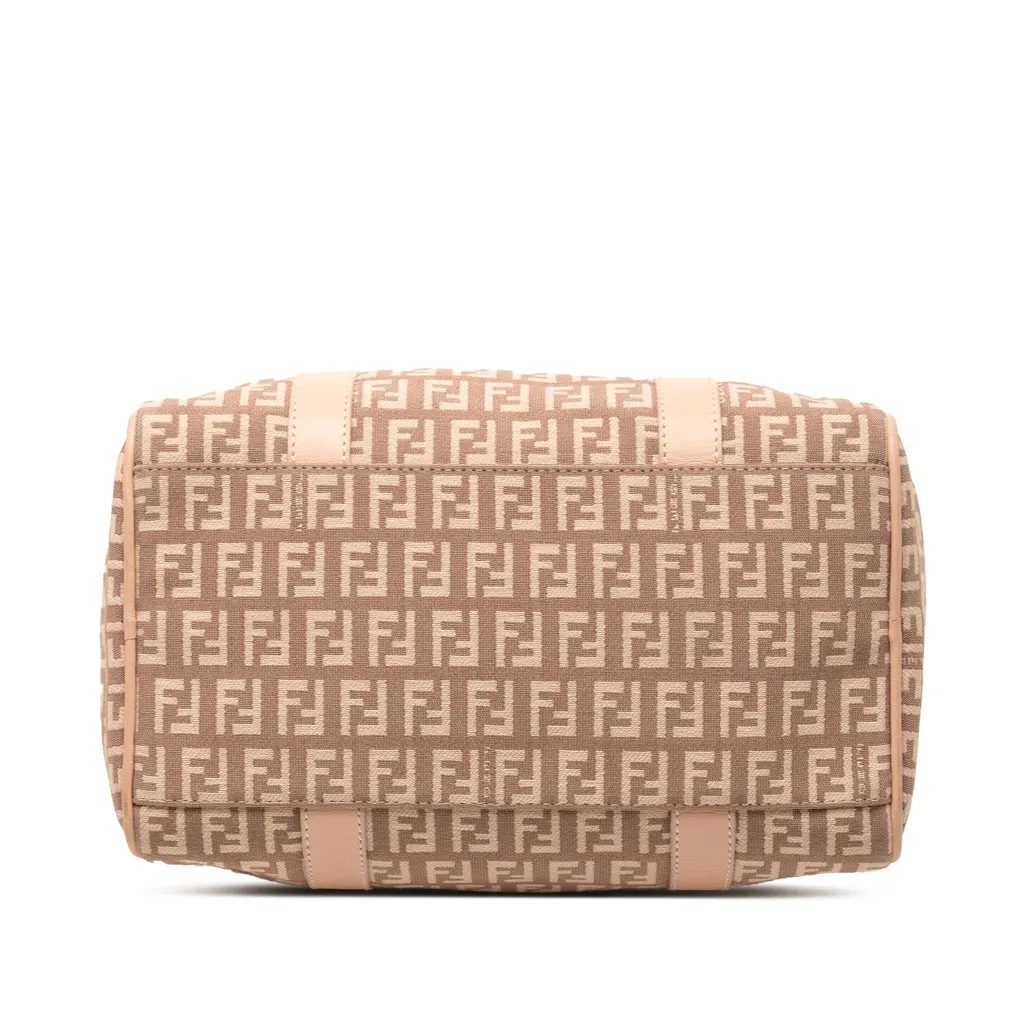 Fendi Small Zucchino Canvas Forever Bauletto Boston Bag Brown Very good - Inside View