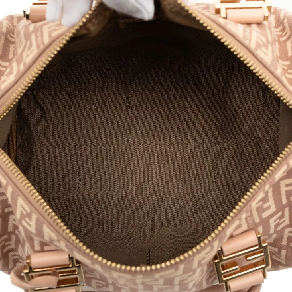 Fendi Small Zucchino Canvas Forever Bauletto Boston Bag Brown Very good - Model View