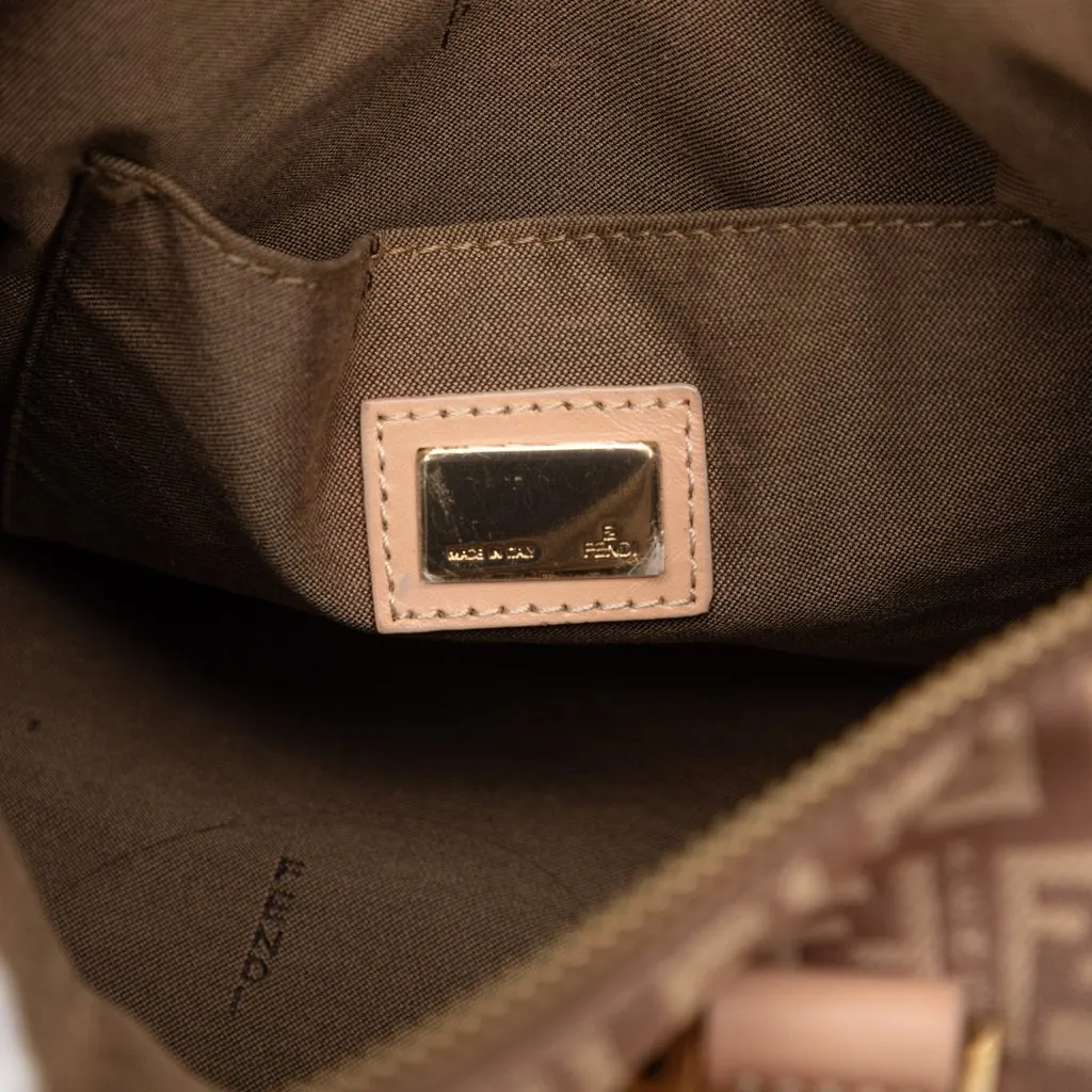 Fendi Small Zucchino Canvas Forever Bauletto Boston Bag Brown Very good - Box View