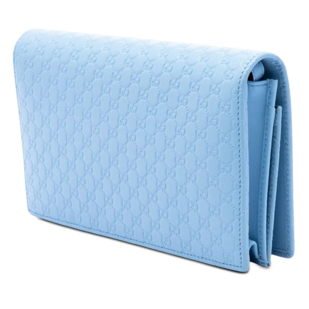 Gucci Microguccissima Wallet on Strap Blue Leather Very good - Back View