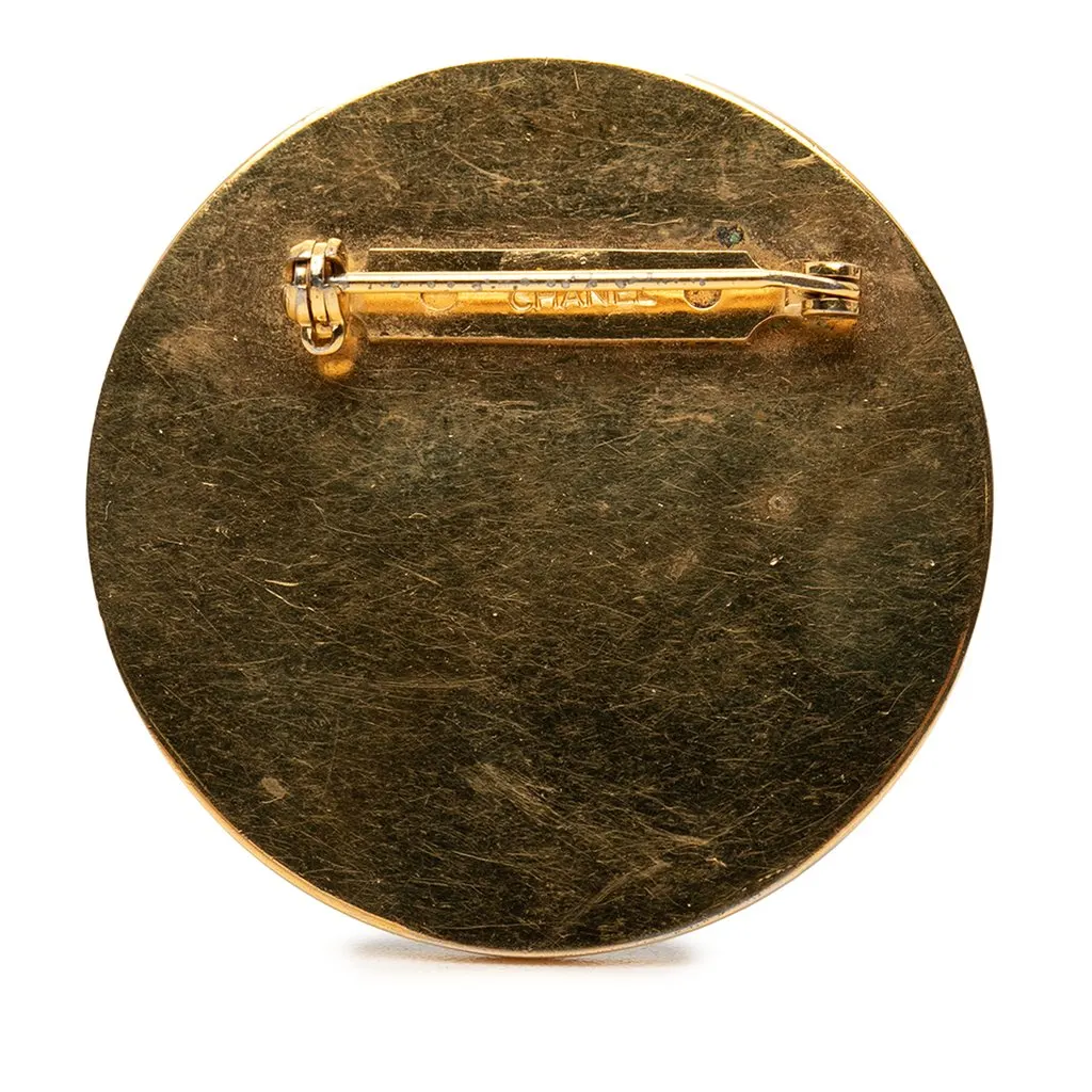 Chanel CC Gold Plated Enamel 31 Rue Cambon Brooch Gold Metal Very good - Back View