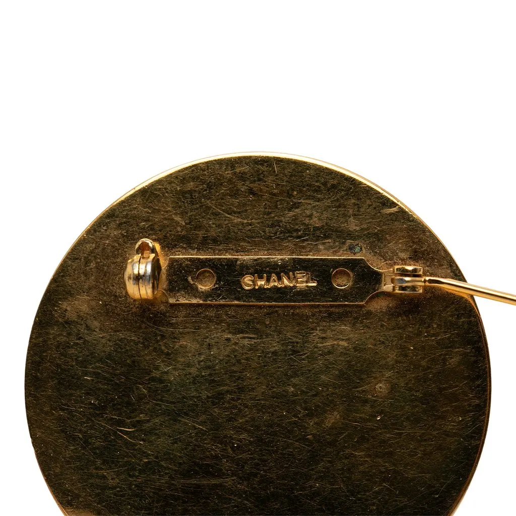 Chanel CC Gold Plated Enamel 31 Rue Cambon Brooch Gold Metal Very good - Inside View