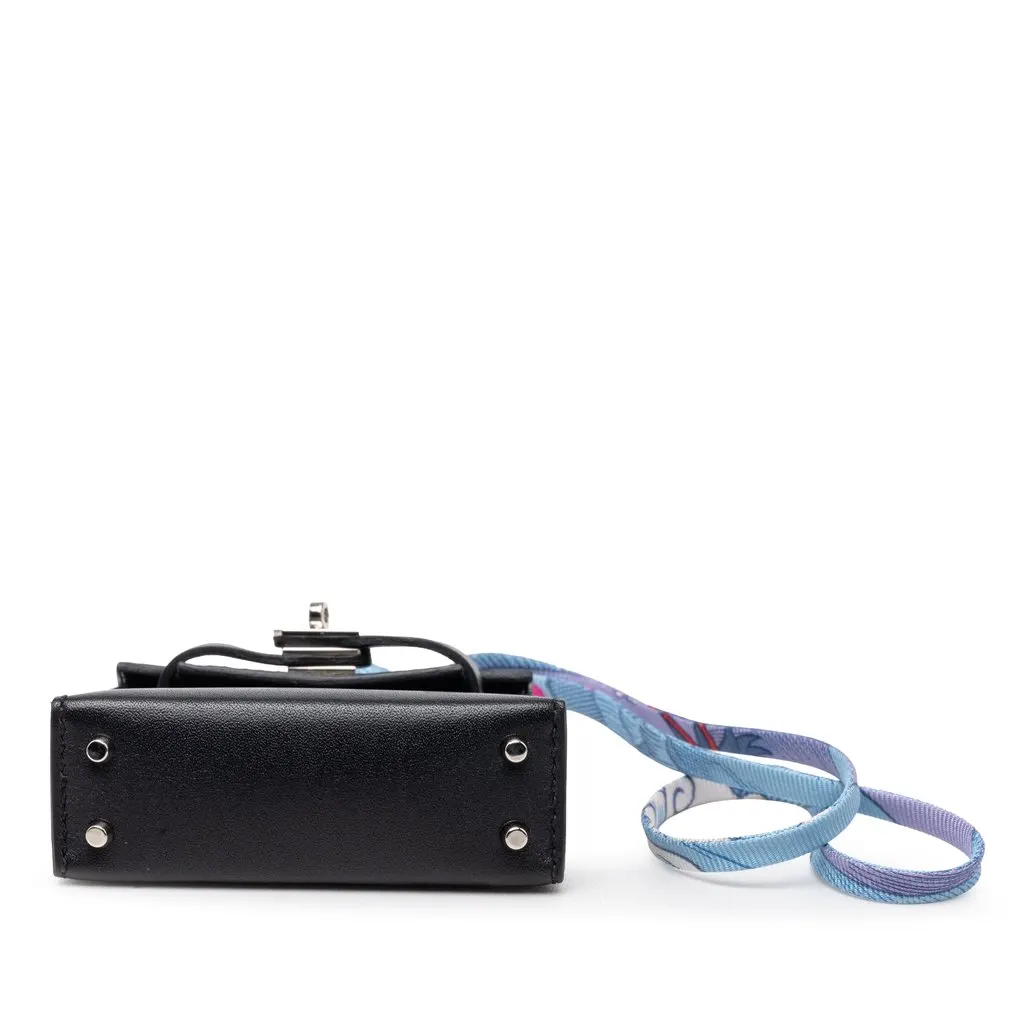 Hermès Mini Tadelakt Kelly Sellier Twilly Bag Charm Black Leather Very good - Inside View