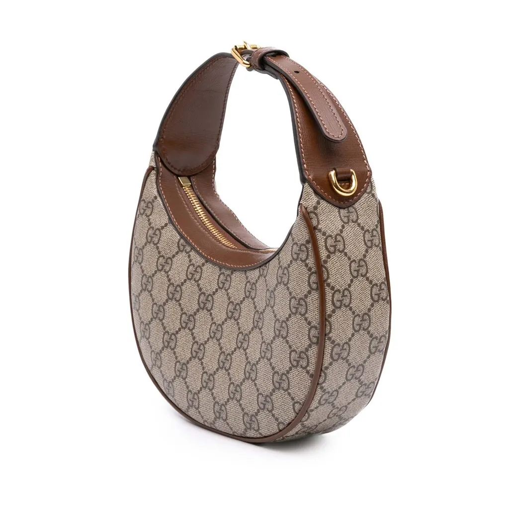 Gucci Mini GG Supreme Half Moon Bag Beige Very good - Back View