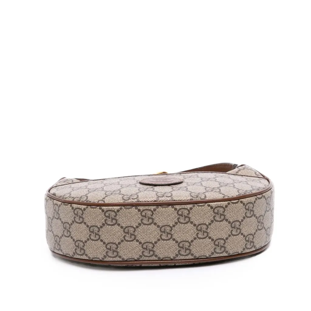 Gucci Mini GG Supreme Half Moon Bag Beige Very good - Inside View