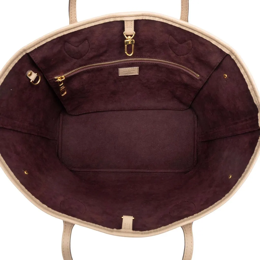 Louis Vuitton Monogram Giant Empreinte Neverfull MM Beige Leather Very good - Model View