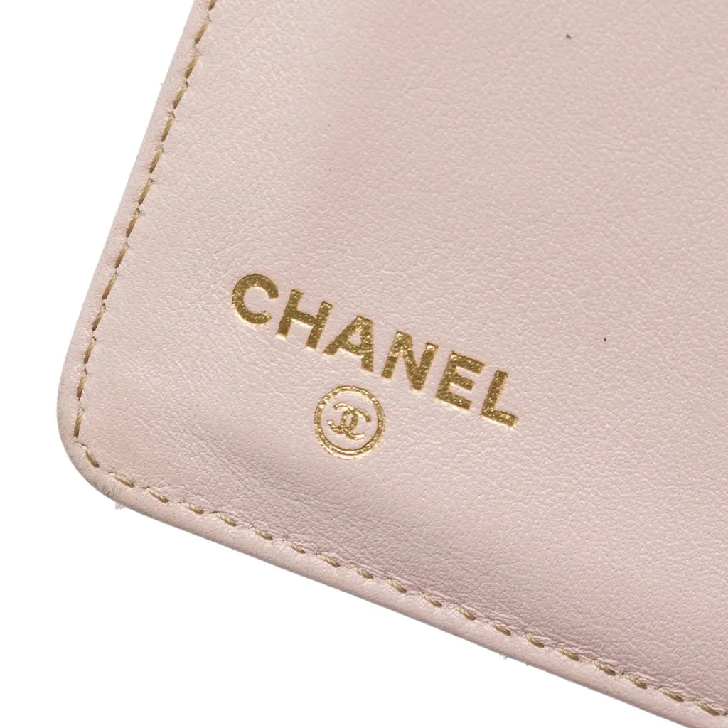 Chanel Quilted Metallic Aged Calfskin Palette Yen Bifold Long Wallet Gold Leather Very good - Box View
