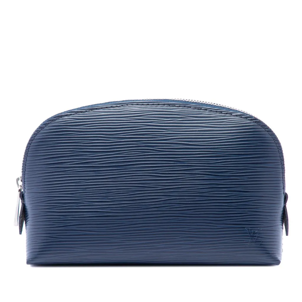 Louis Vuitton Epi Cosmetic Pouch PM Blue Leather Very good - Front View