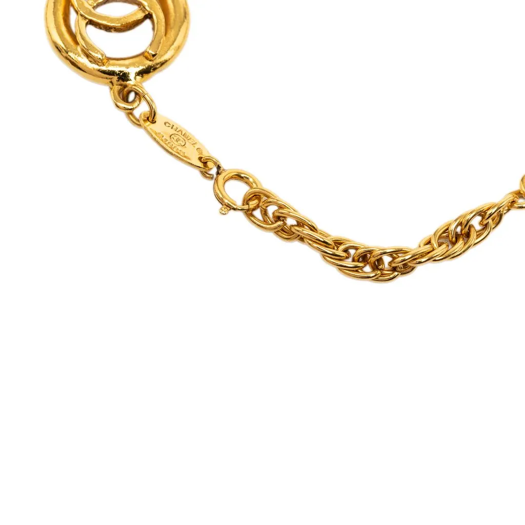 Chanel CC Gold Plated Charm Link Bracelet Gold Metal Very good - Model View