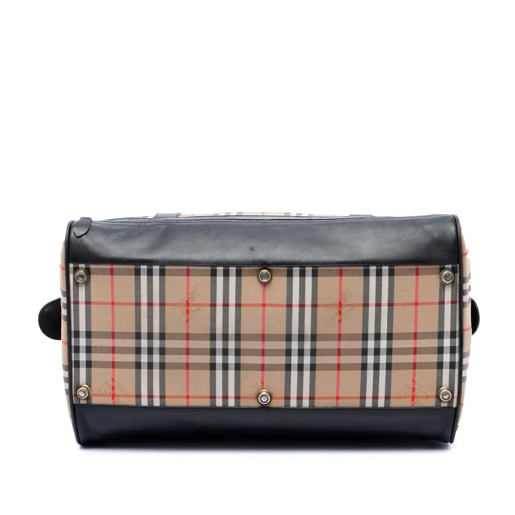 Burberry Haymarket Check Canvas Travel Bag Beige Good - Inside View
