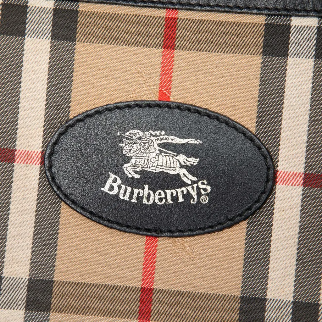 Burberry Haymarket Check Canvas Travel Bag Beige Good - Box View