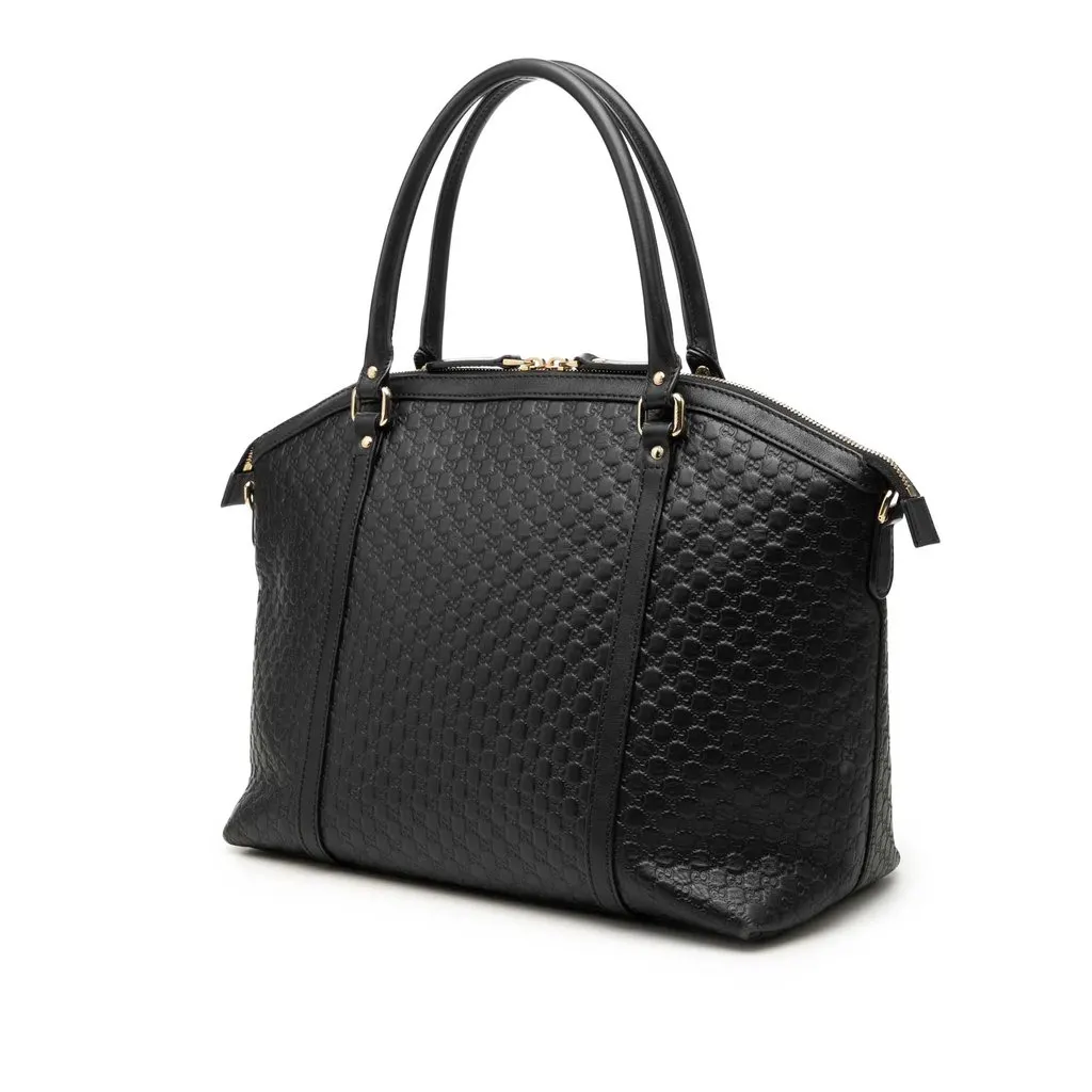 Gucci Large Microguccissima Dome Satchel Black Leather Very good - Back View
