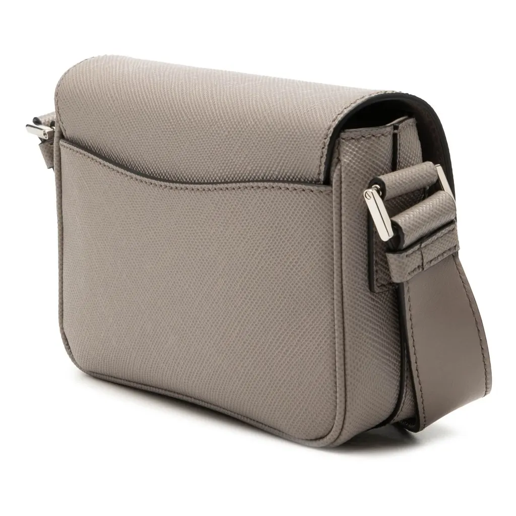 Prada Saffiano Crossbody Grey Leather Very good - Back View