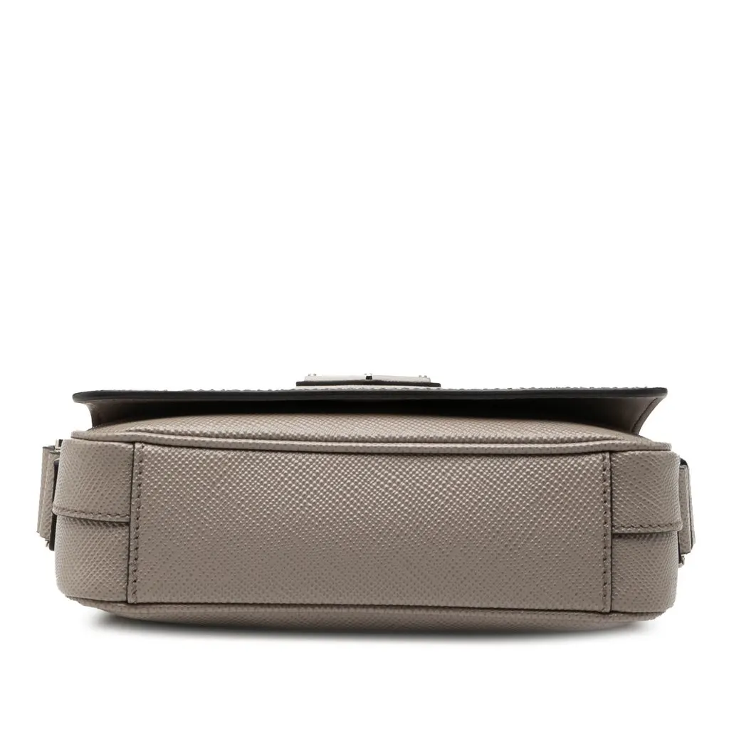 Prada Saffiano Crossbody Grey Leather Very good - Inside View