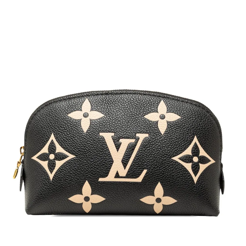 Louis Vuitton Bicolor Monogram Empreinte Cosmetic Pouch PM Black Leather Very good - Front View