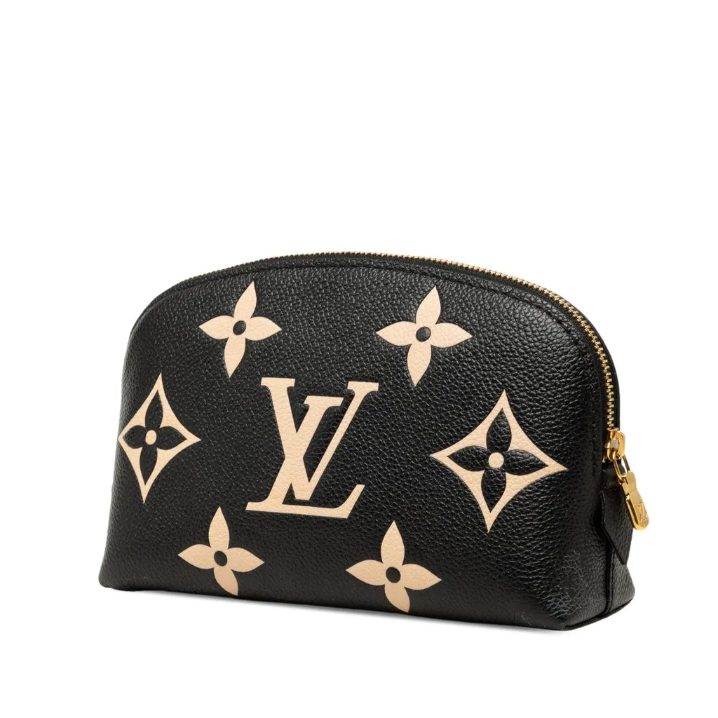 Louis Vuitton Bicolor Monogram Empreinte Cosmetic Pouch PM Black Leather Very good - Back View