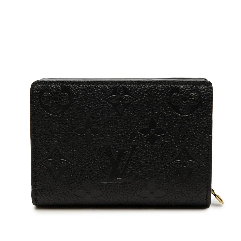 Louis Vuitton Monogram Empreinte Clea Wallet Black Leather Good - Front View