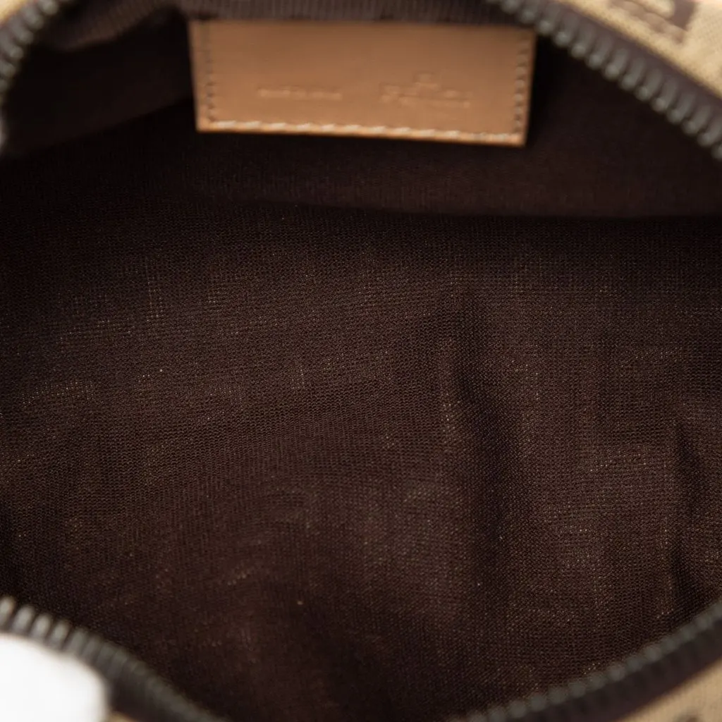 Fendi Zucchino Canvas Pouch Beige Very good - Model View