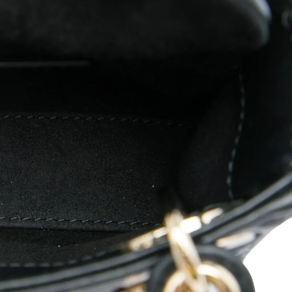 Dior Micro Calfskin Cannage Diamond Lady Dior Black Leather Very good - Model View