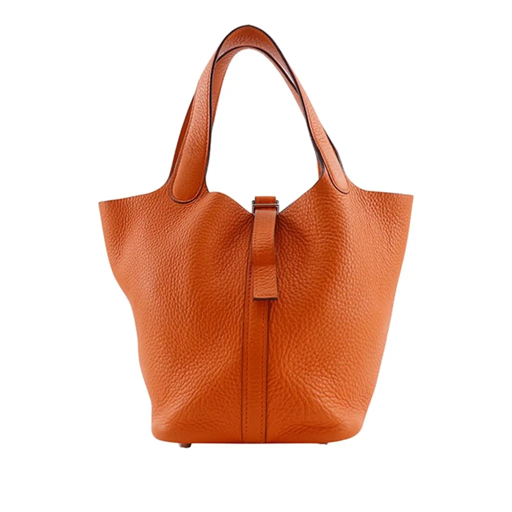 Hermès Clemence Picotin 18 Orange Leather Very good - Front View