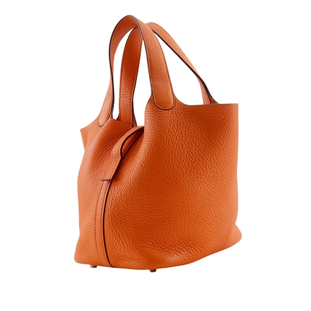 Hermès Clemence Picotin 18 Orange Leather Very good - Back View