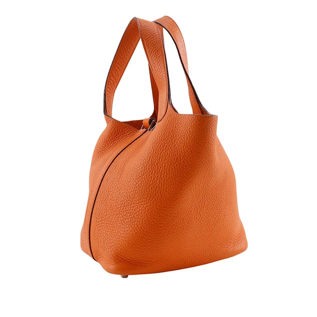Hermès Clemence Picotin 18 Orange Leather Very good - Inside View
