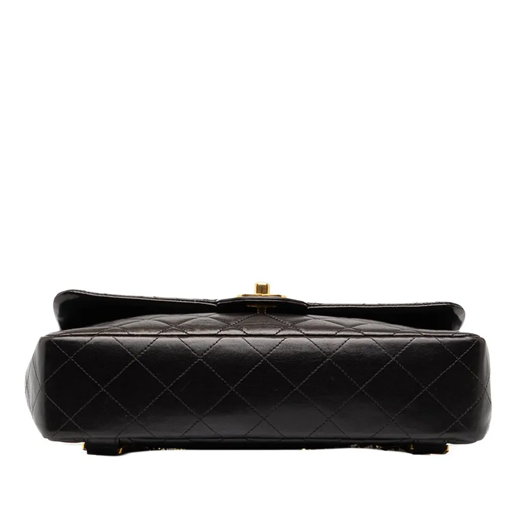 Chanel Medium Quilted Lambskin Flap Backpack Black Leather Good - Inside View