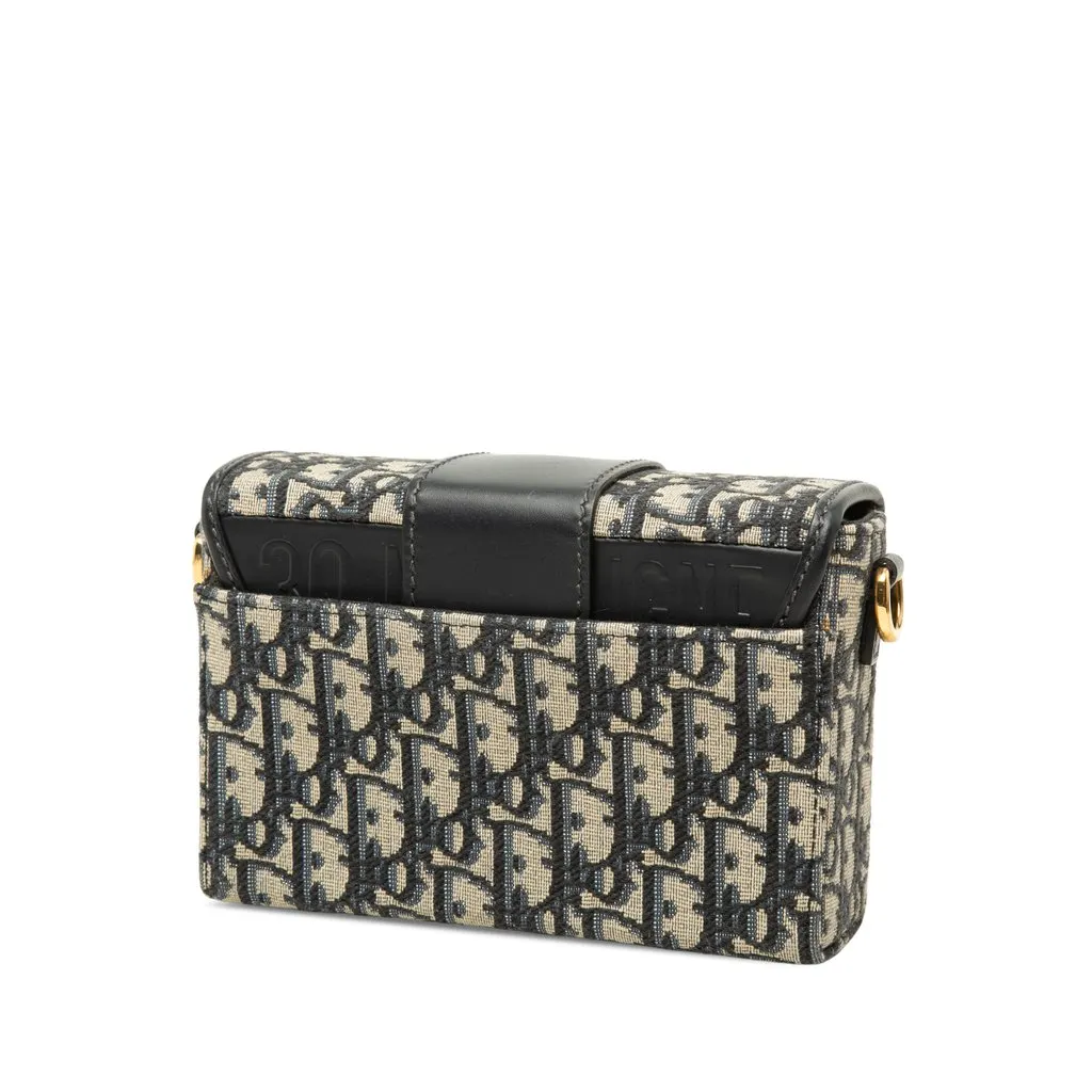 Dior Oblique Canvas 30 Montaigne Box Bag Blue Canvas Very good - Back View