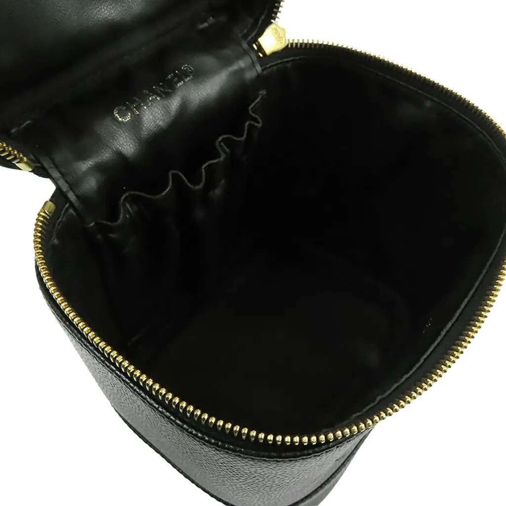 Chanel CC Caviar Vanity Case Black Leather Very good - Model View