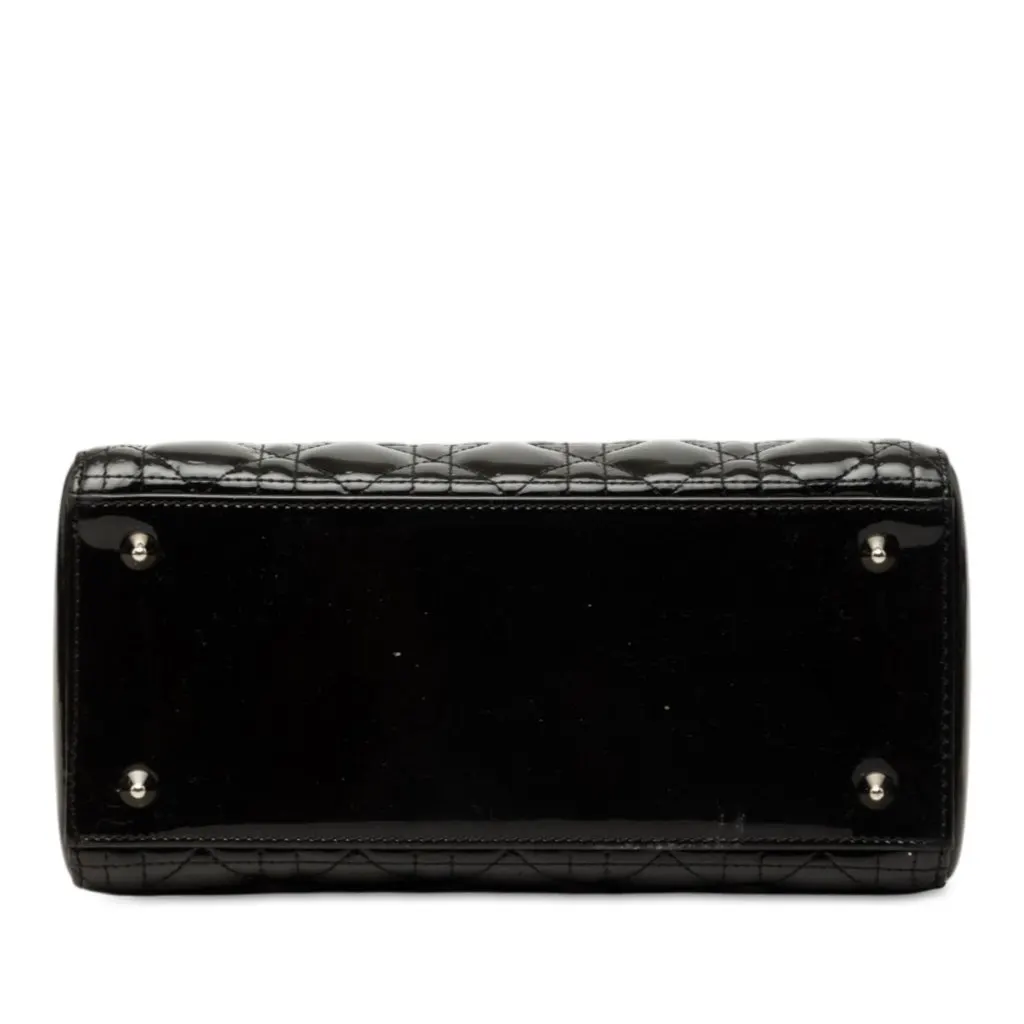 Dior Medium Patent Cannage Lady Dior Black Leather Very good - Inside View