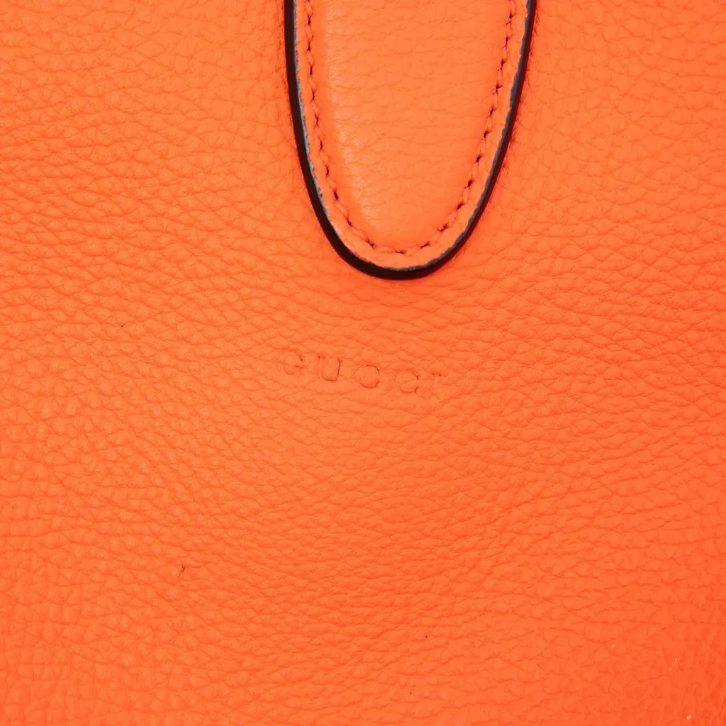 Gucci Calfskin Soft Jackie Hobo Orange Leather Very good - Box View