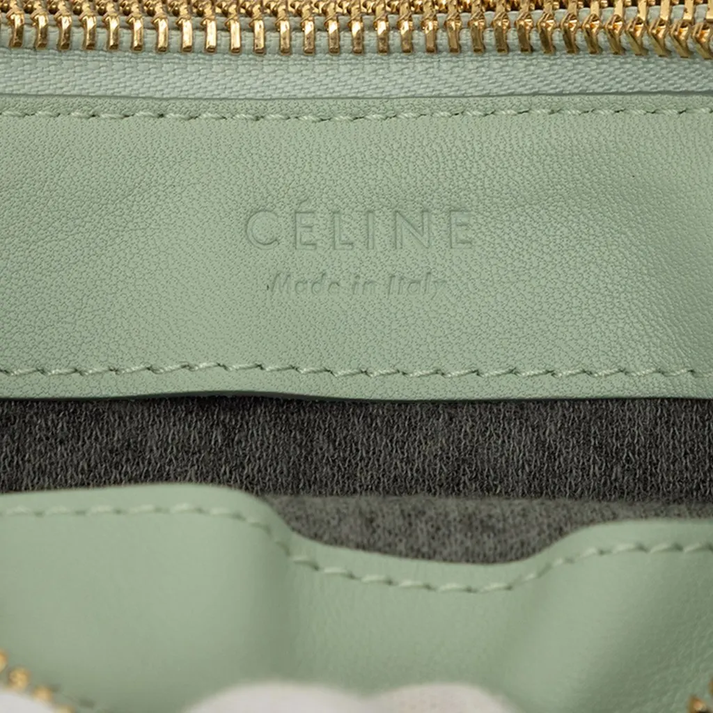 Celine Small Lambskin Trio Crossbody Green Leather Very good - Box View