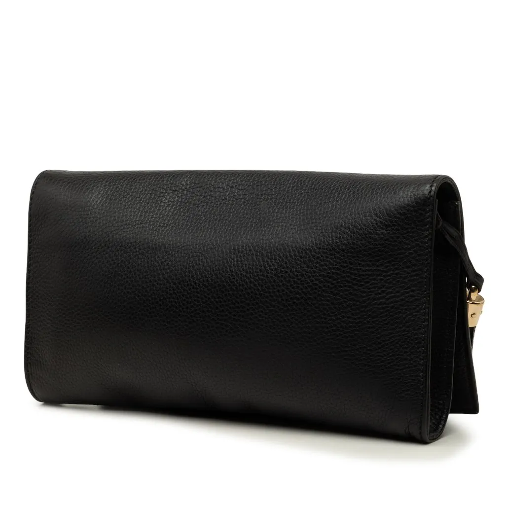 Gucci Calfskin Soho Disco Clutch Black Leather Very good - Back View