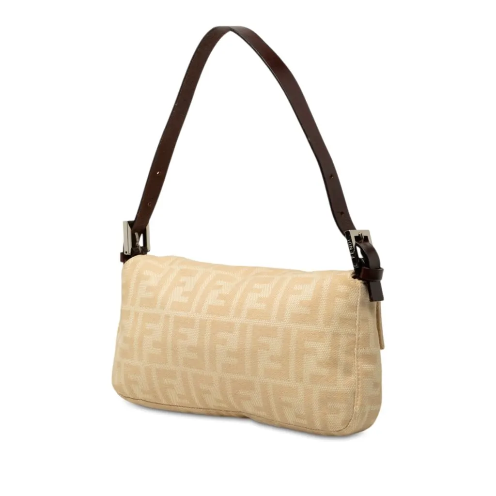 Fendi Zucca Canvas Baguette Beige Canvas Good - Back View