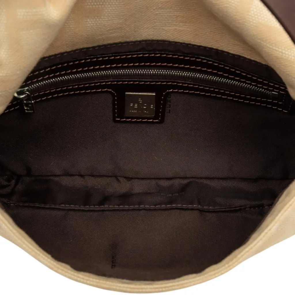 Fendi Zucca Canvas Baguette Beige Canvas Good - Model View