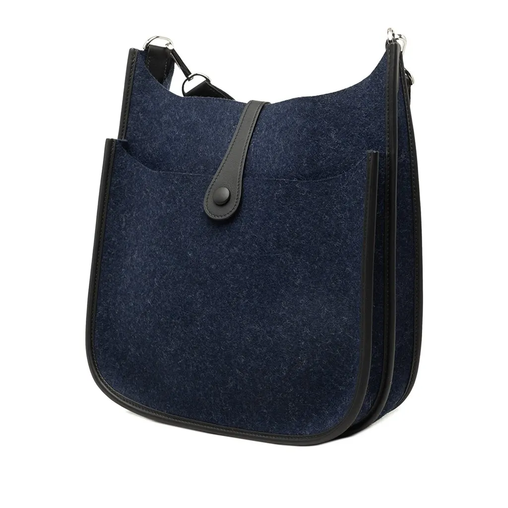 Hermès Feutre and Swift Evelyne III 29 Blue Wool Very good - Back View