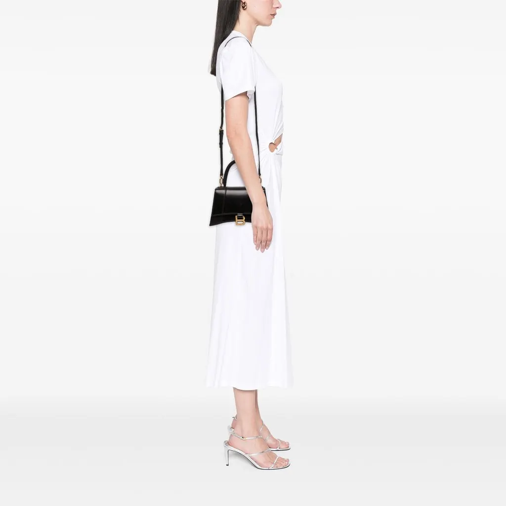 Balenciaga Small Shiny Box Calfskin Hourglass Top Handle Bag Black Leather Very good - Box View