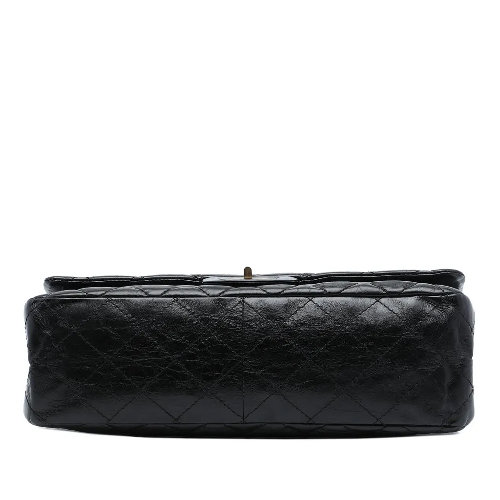 Chanel Quilted Aged Calfskin Reissue 2.55 Double Flap 227 Black Leather Very good - Inside View