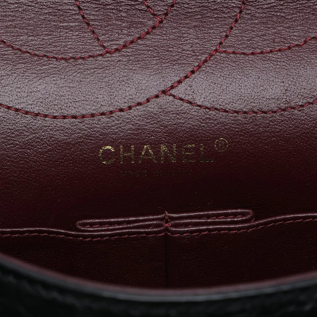 Chanel Quilted Aged Calfskin Reissue 2.55 Double Flap 227 Black Leather Very good - Box View