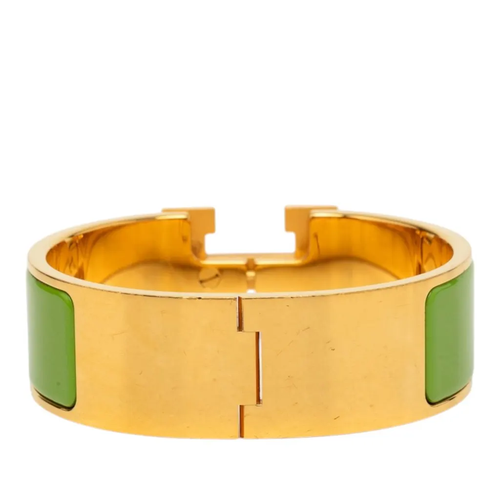 Hermès Wide Enamel Clic Clac H Bracelet PM Green Enamel Very good - Inside View